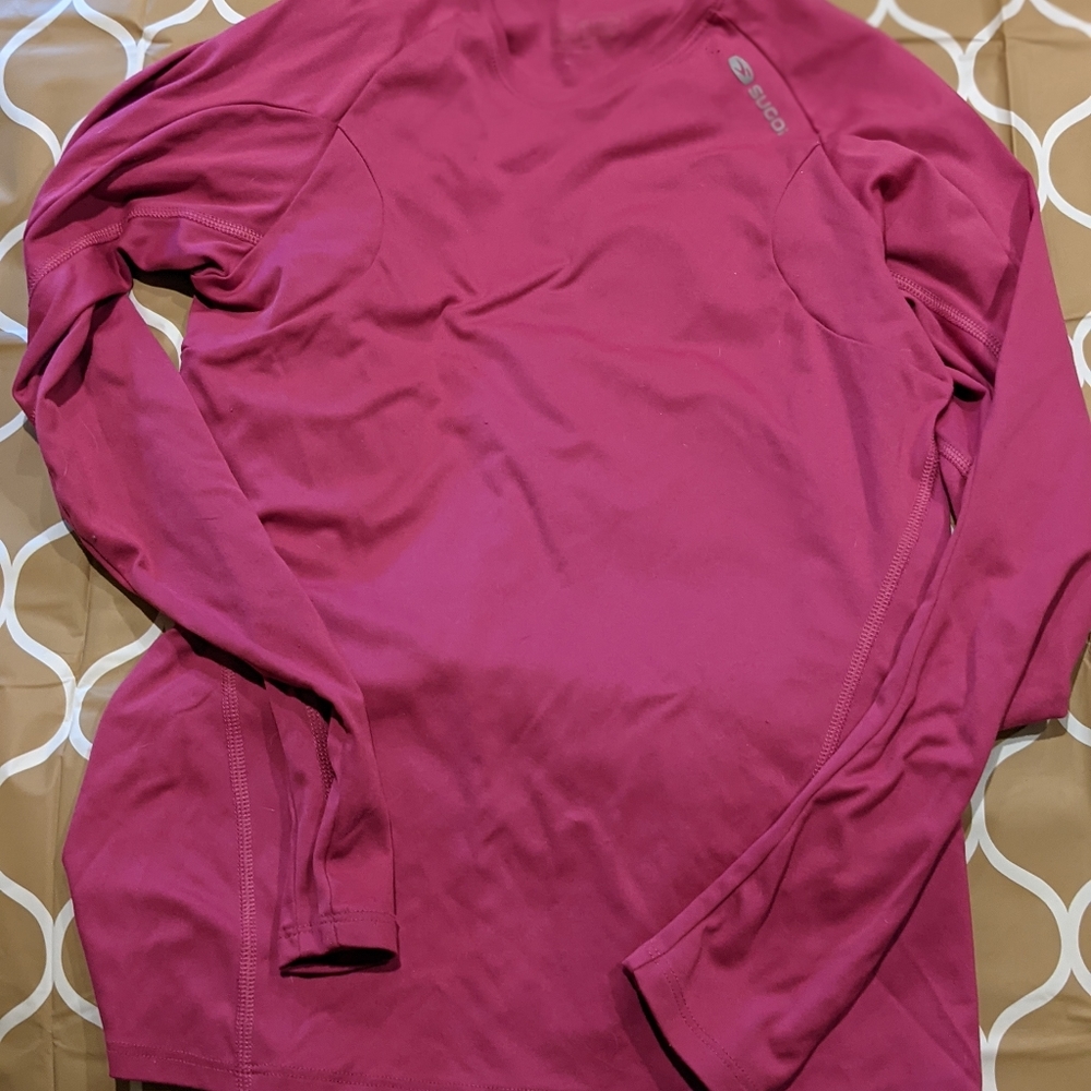 Sugoi pink long sleeve top, small